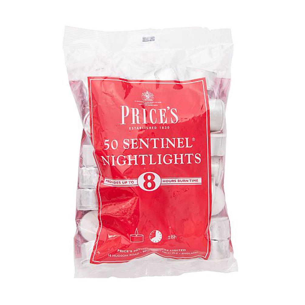 Price's Sentinel Nightlight Long Burning Tealights (Pack of 50) £8.99